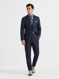 Dark Blue Mélange Drape Suit