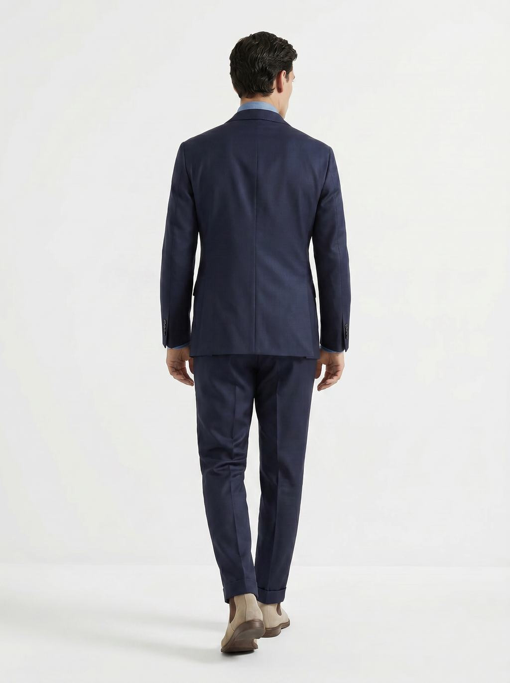 Dark Blue Mélange Drape Suit