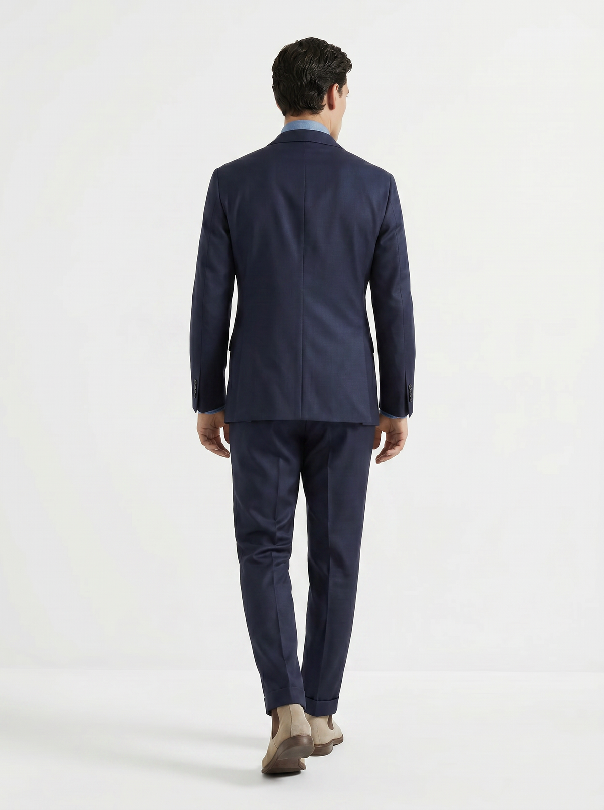 Dark Blue Mélange Drape Suit