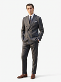 Light Gray Herringbone Drape Suit