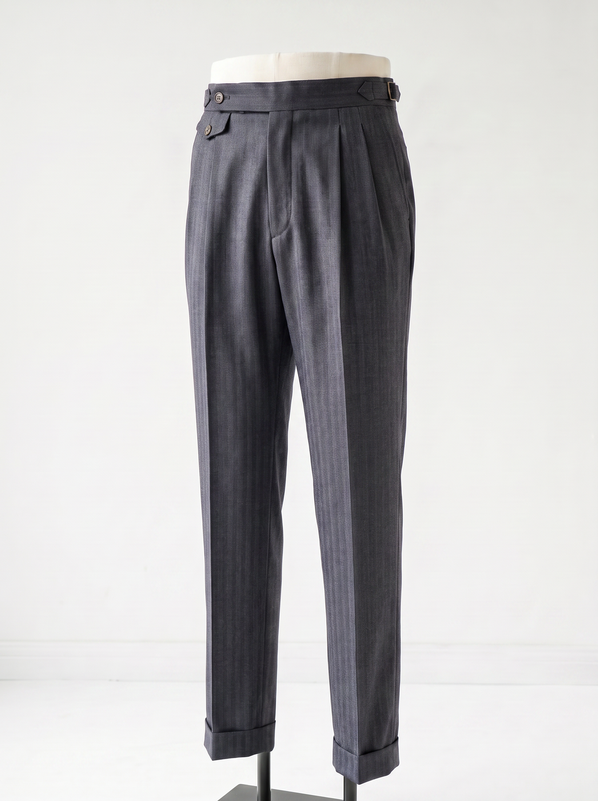 Mid Gray Herringbone Drape Suit
