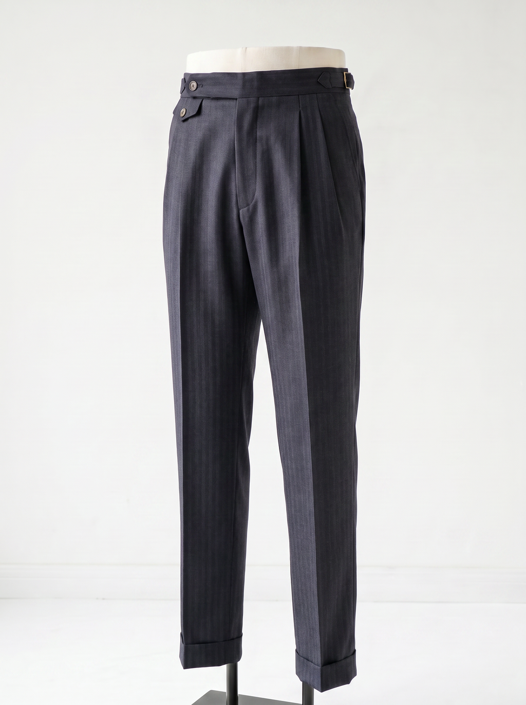 Dark Gray Herringbone Drape Suit