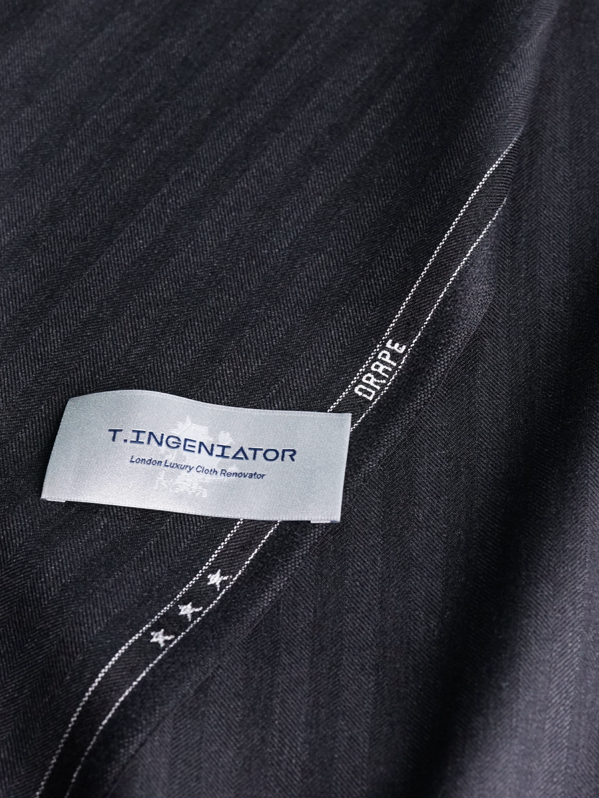Dark Gray Herringbone Drape Suit