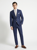 Blue Herringbone Drape Suit