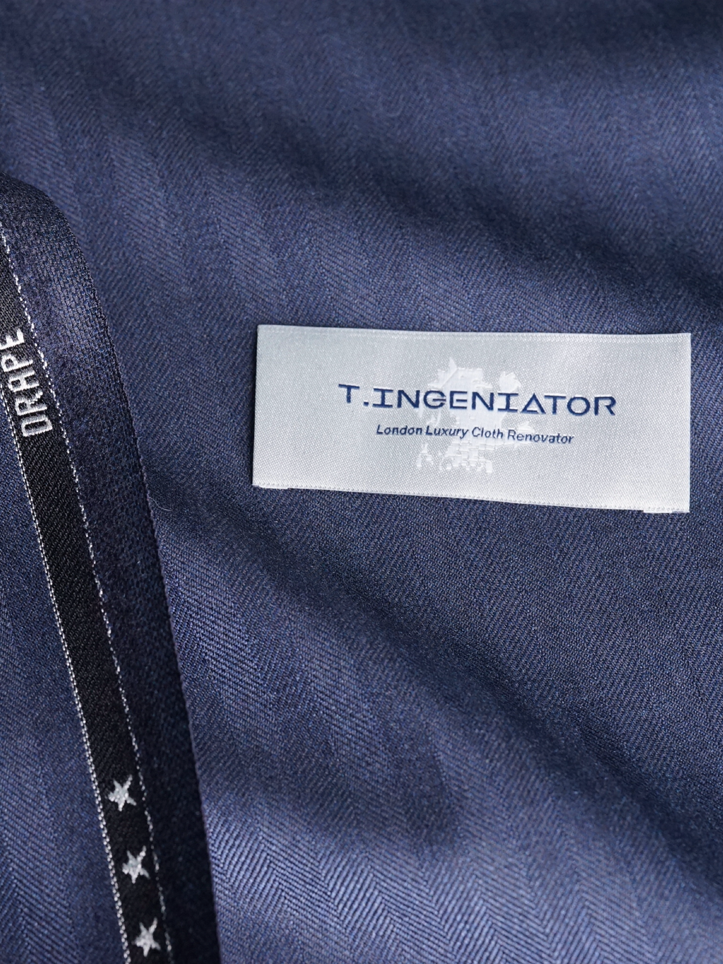 Blue Herringbone Drape Suit