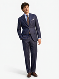 Dark Navy Herringbone Drape Suit