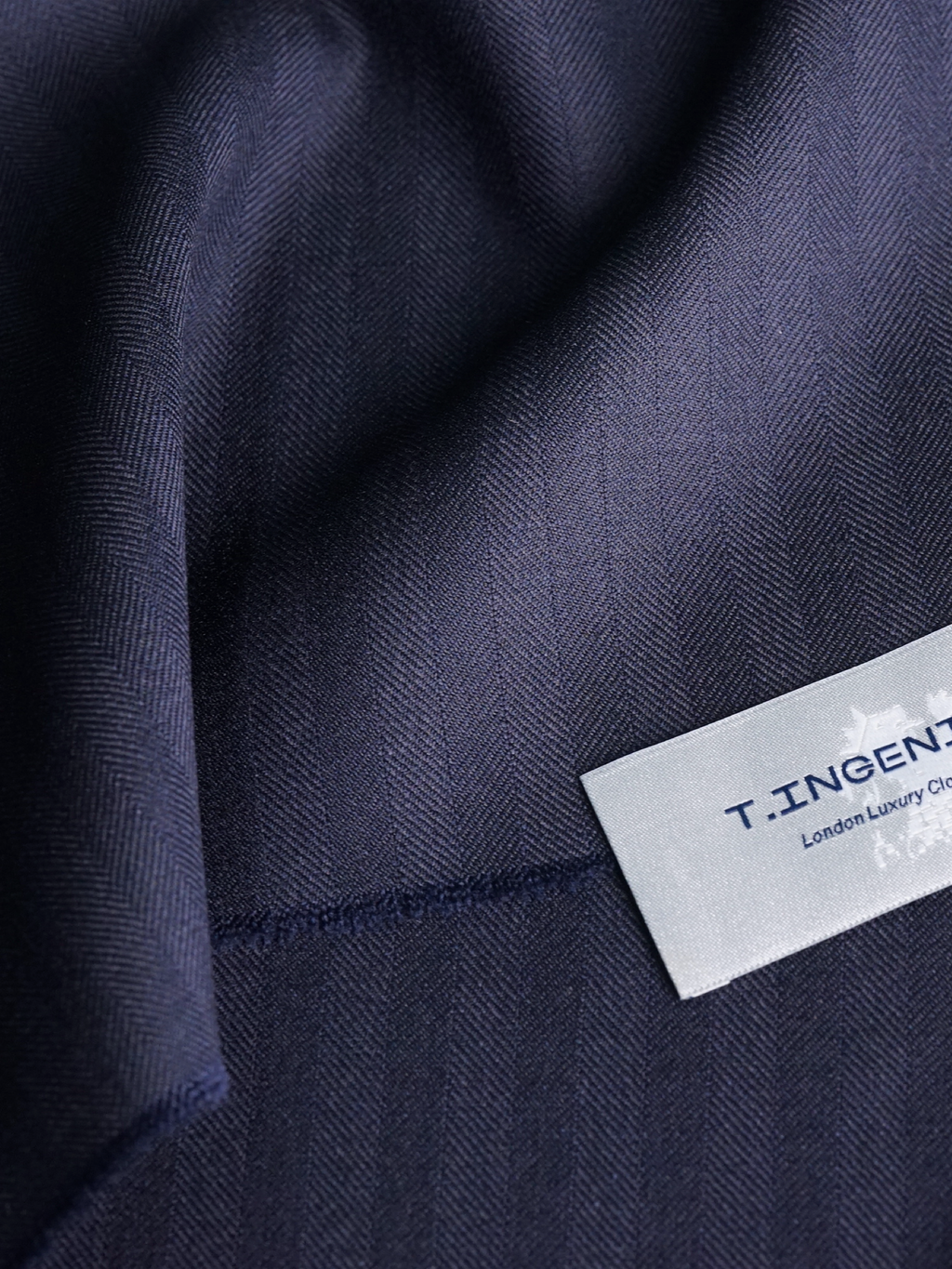 Dark Navy Herringbone Drape Suit
