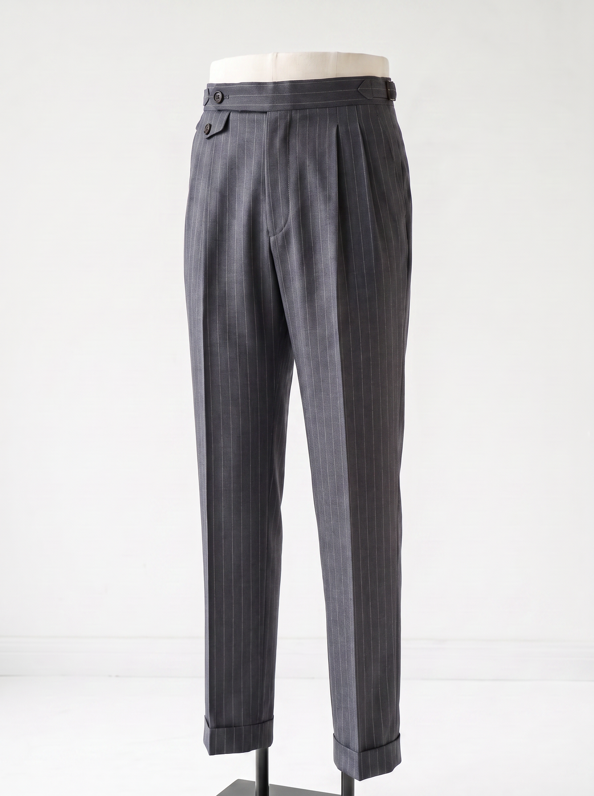Mid Gray Striped Drape Suit