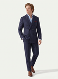 Navy Striped Drape Suit