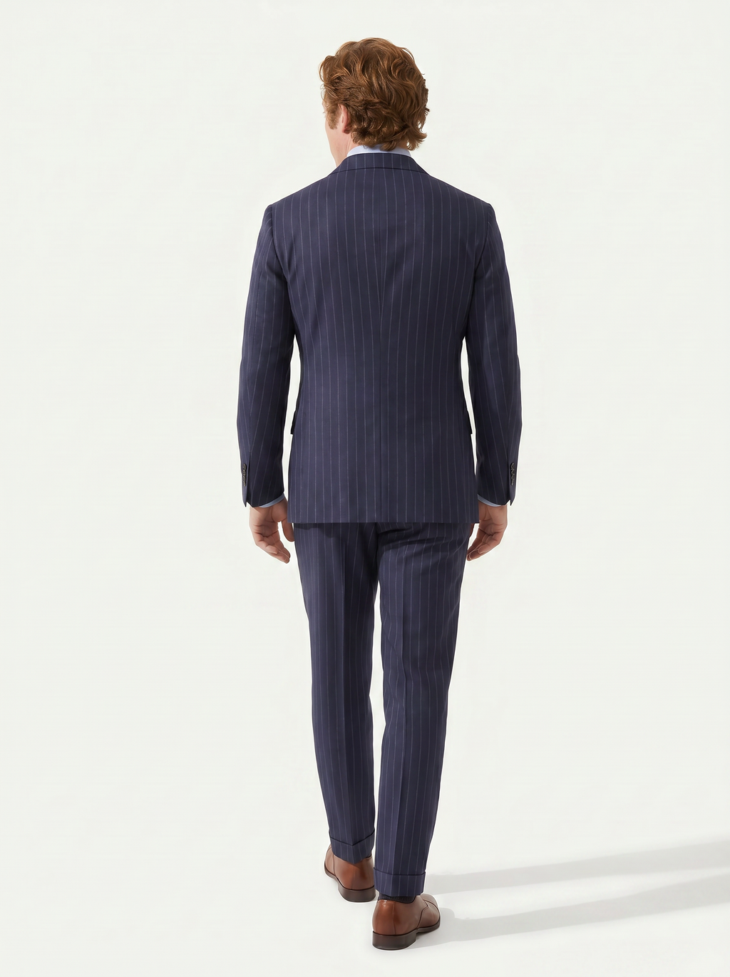 Navy Striped Drape Suit