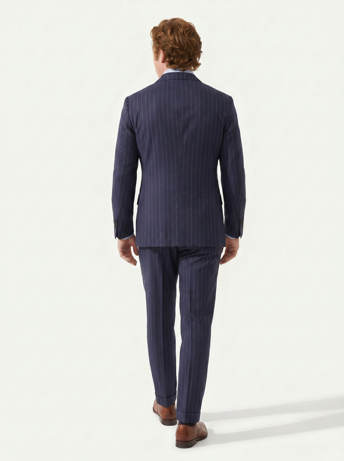 Navy Striped Drape Suit