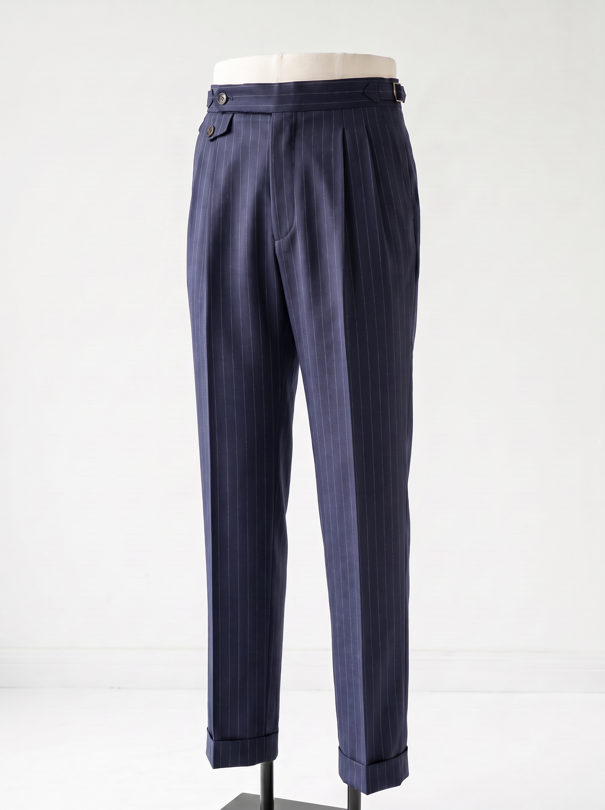 Navy Striped Drape Suit