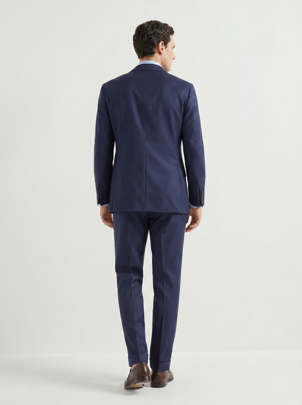 Light Navy Plain Drape Suit