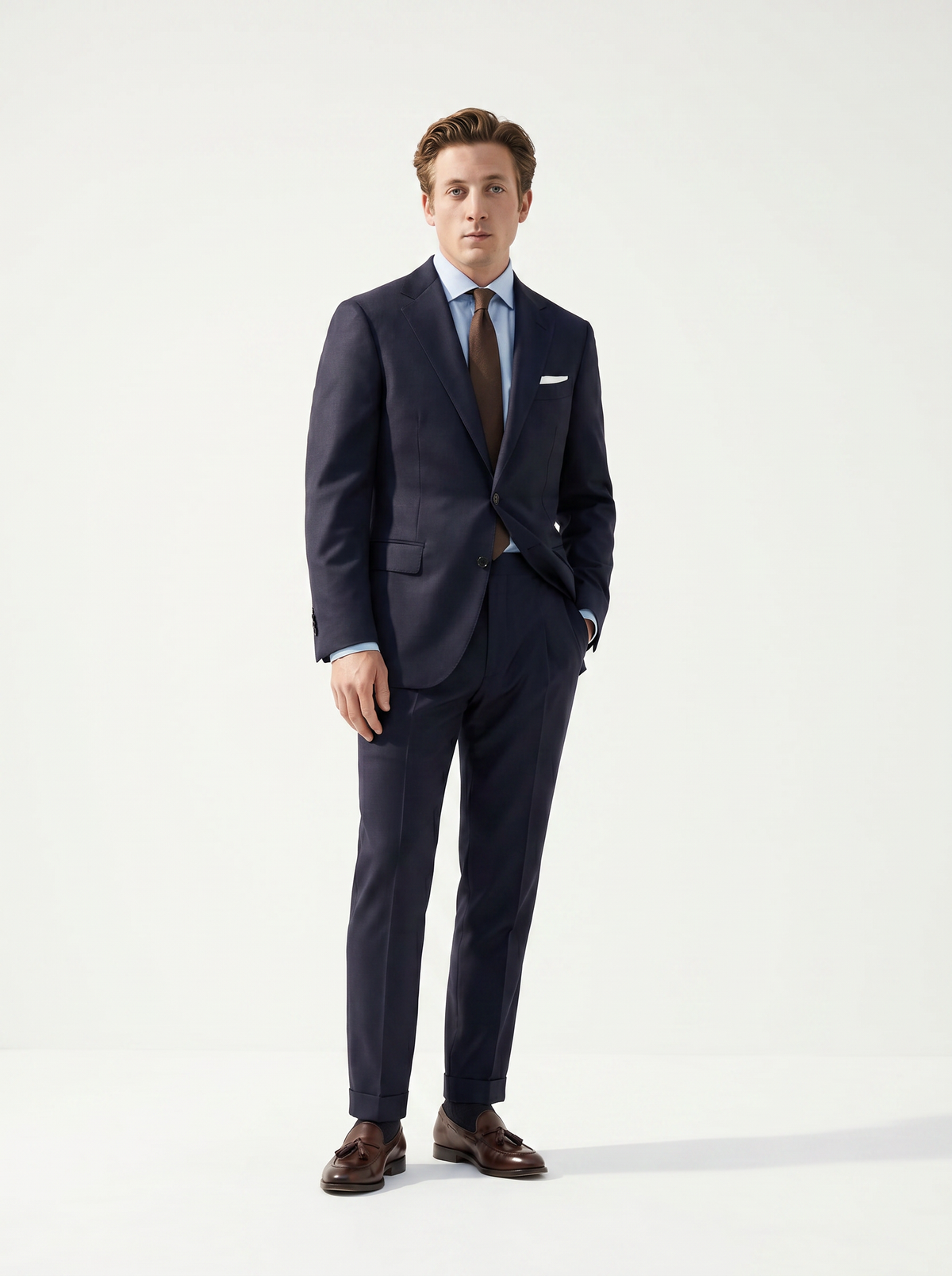 Dark Navy Plain Drape Suit