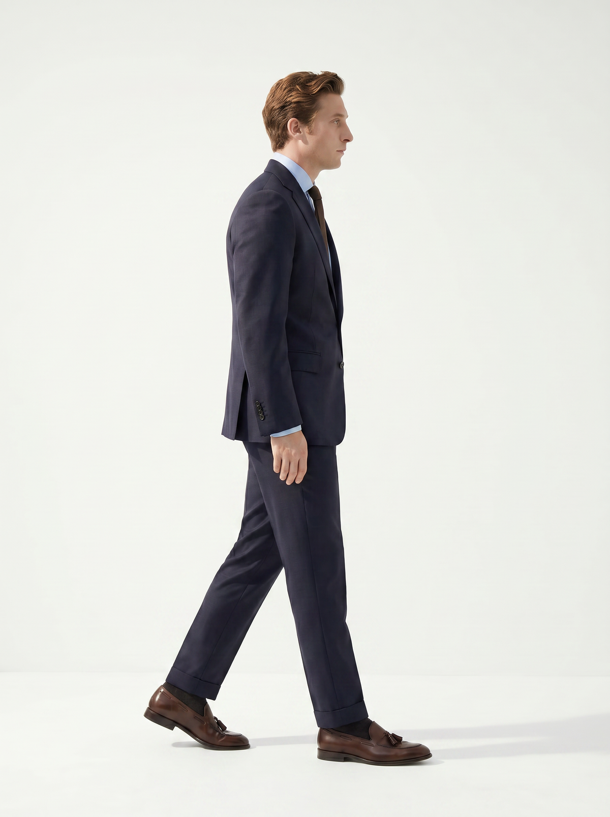 Dark Navy Plain Drape Suit