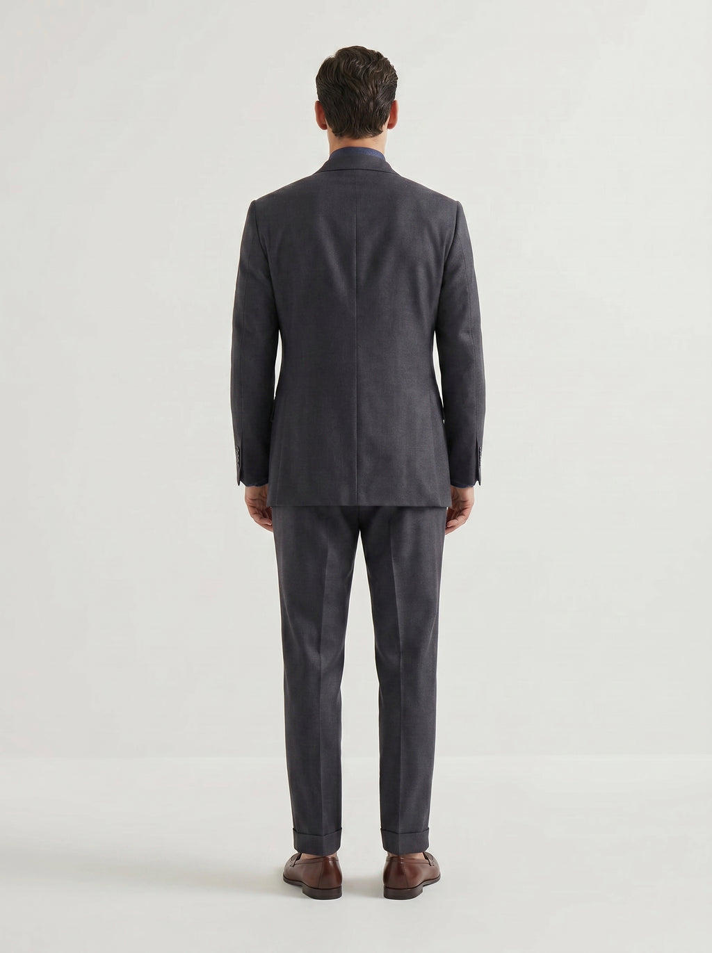 Mid Gray Plain Drape Suit