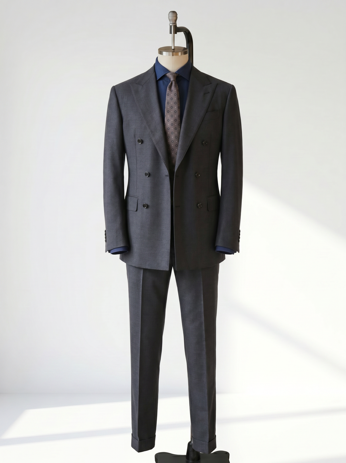 Mid Gray Plain Drape Suit