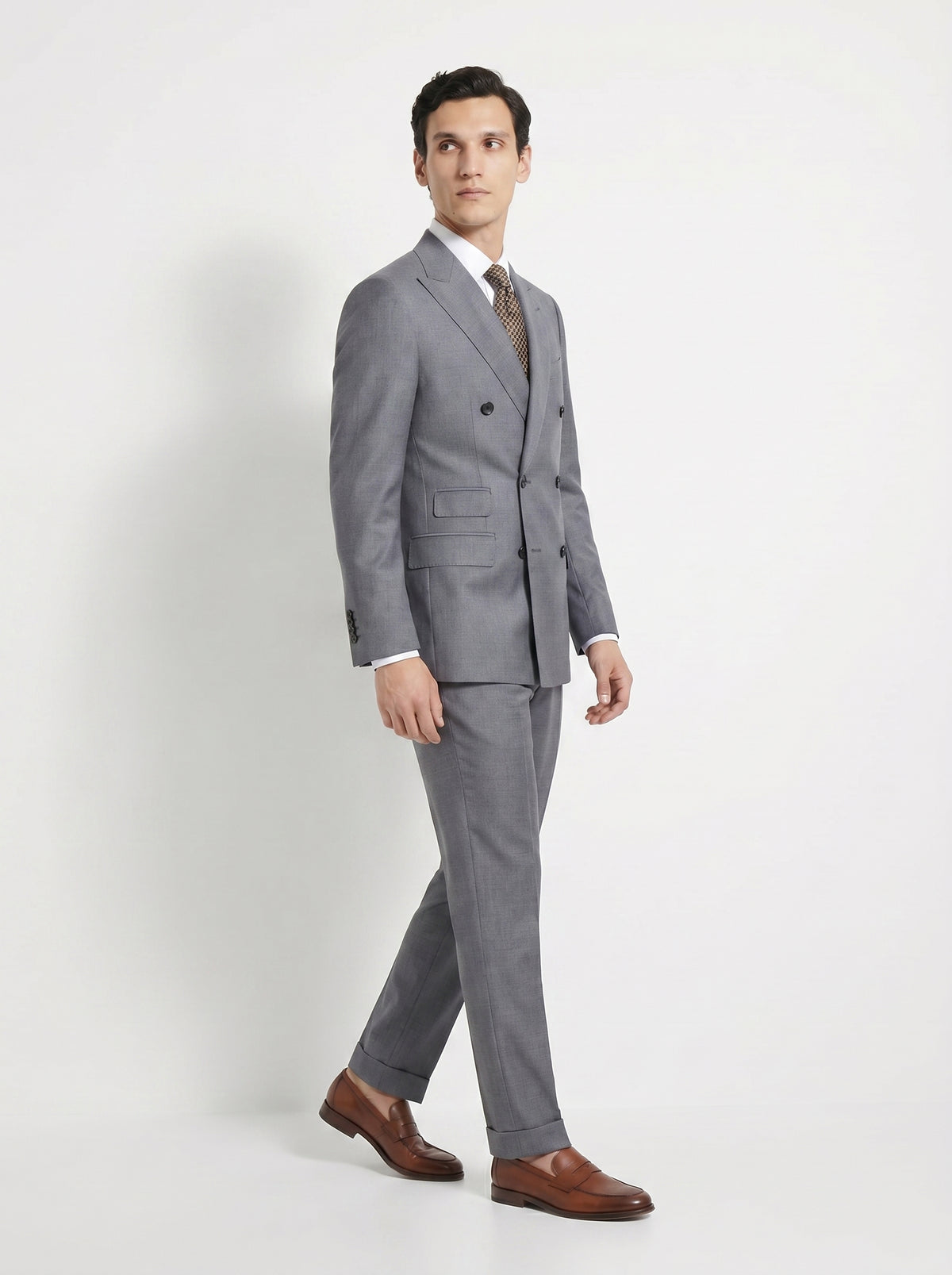 Light Gray Twill Drape Suit