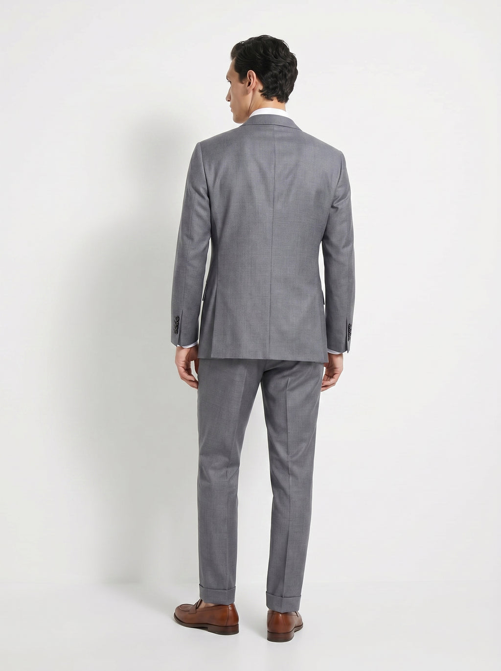 Light Gray Twill Drape Suit