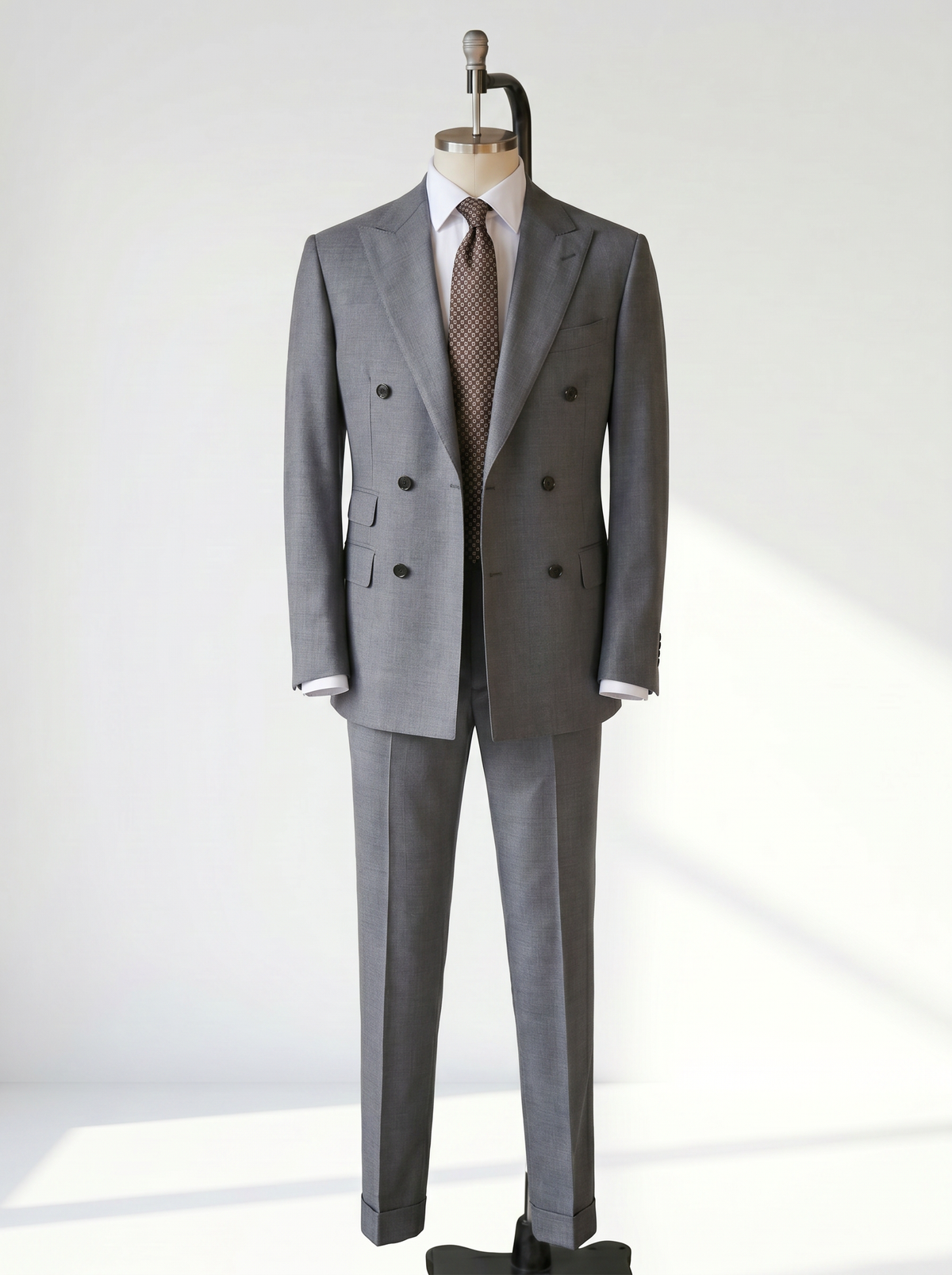 Light Gray Twill Drape Suit