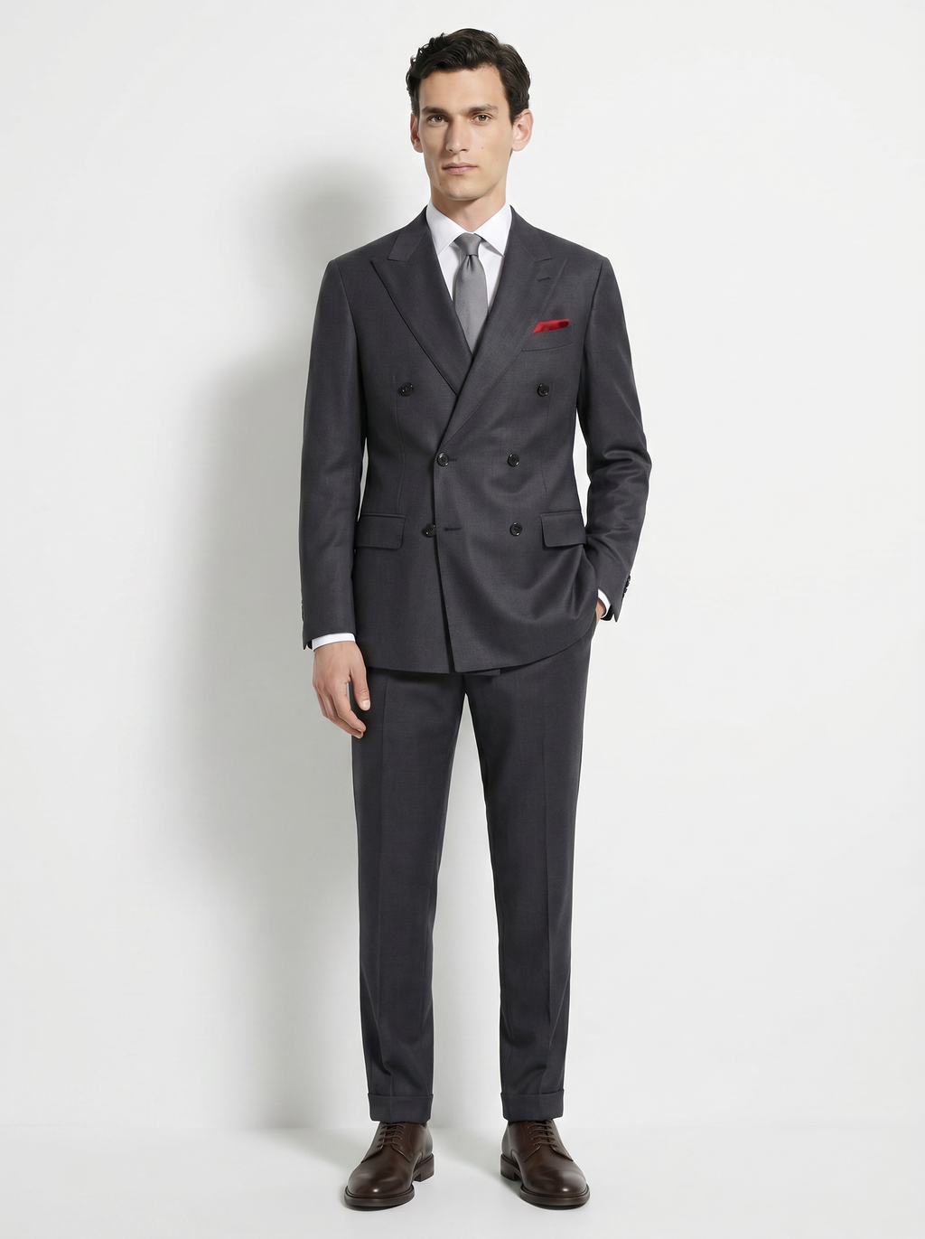 Mid Gray Twill Drape Suit