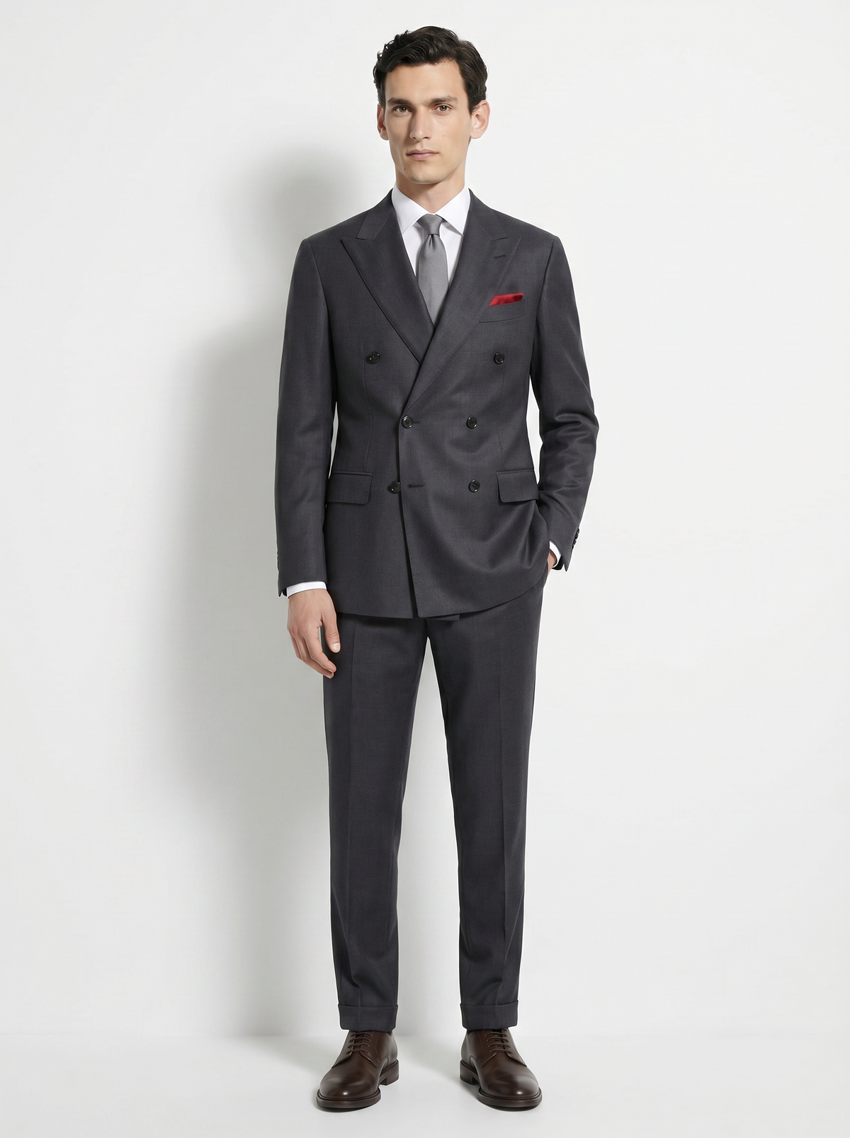 Mid Gray Twill Drape Suit