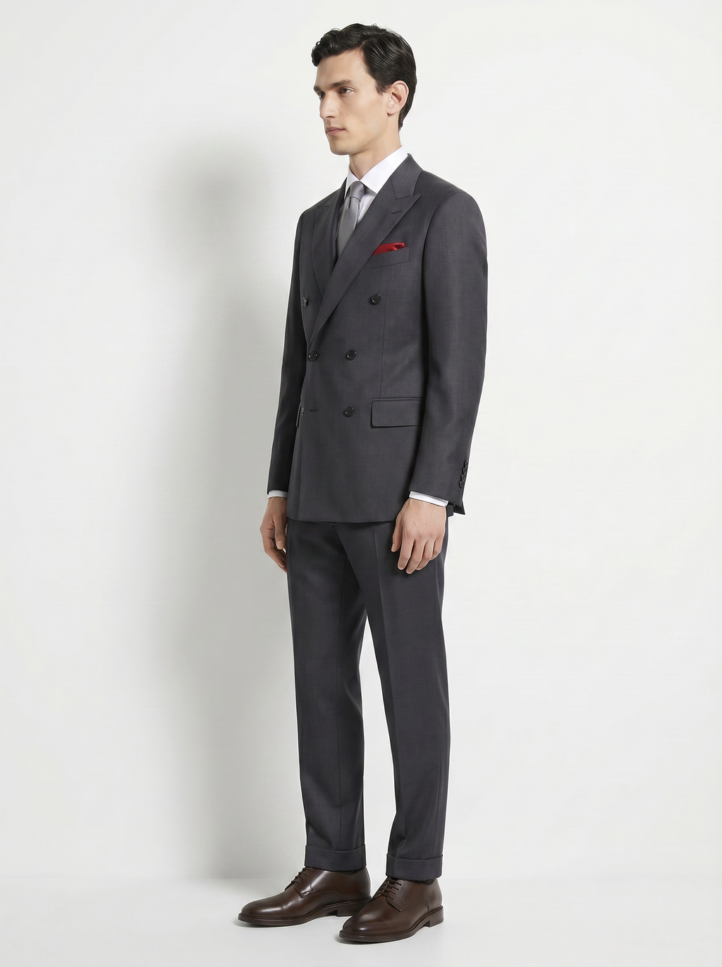 Mid Gray Twill Drape Suit