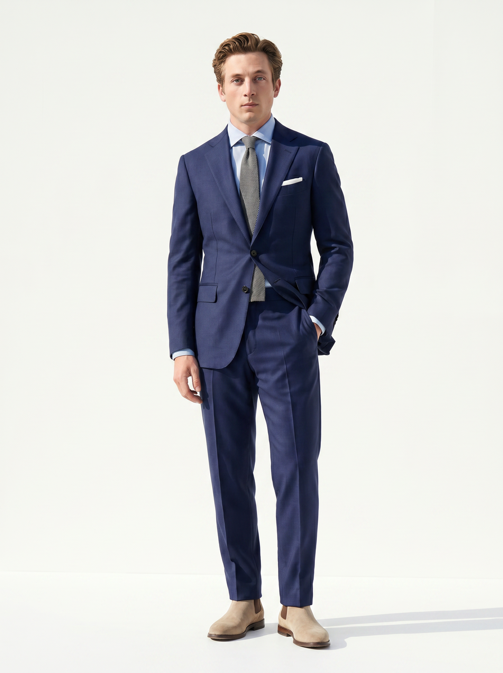 Navy Twill Drape Suit