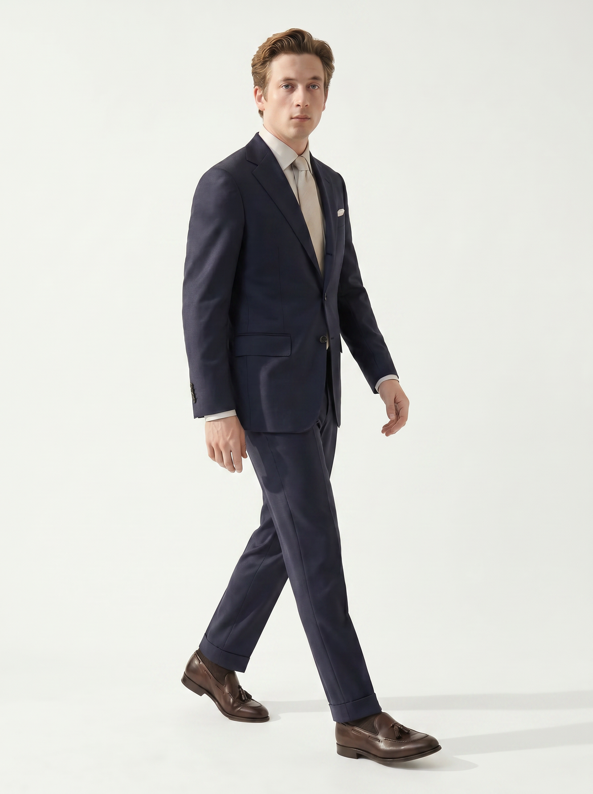 Dark Navy Twill Drape Suit