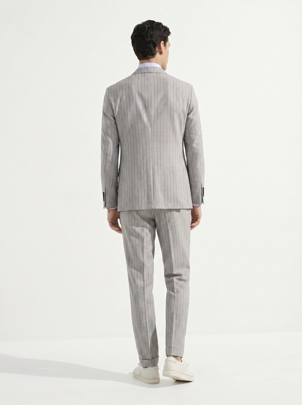 Light Grey Striped Suit - 1000 Twists