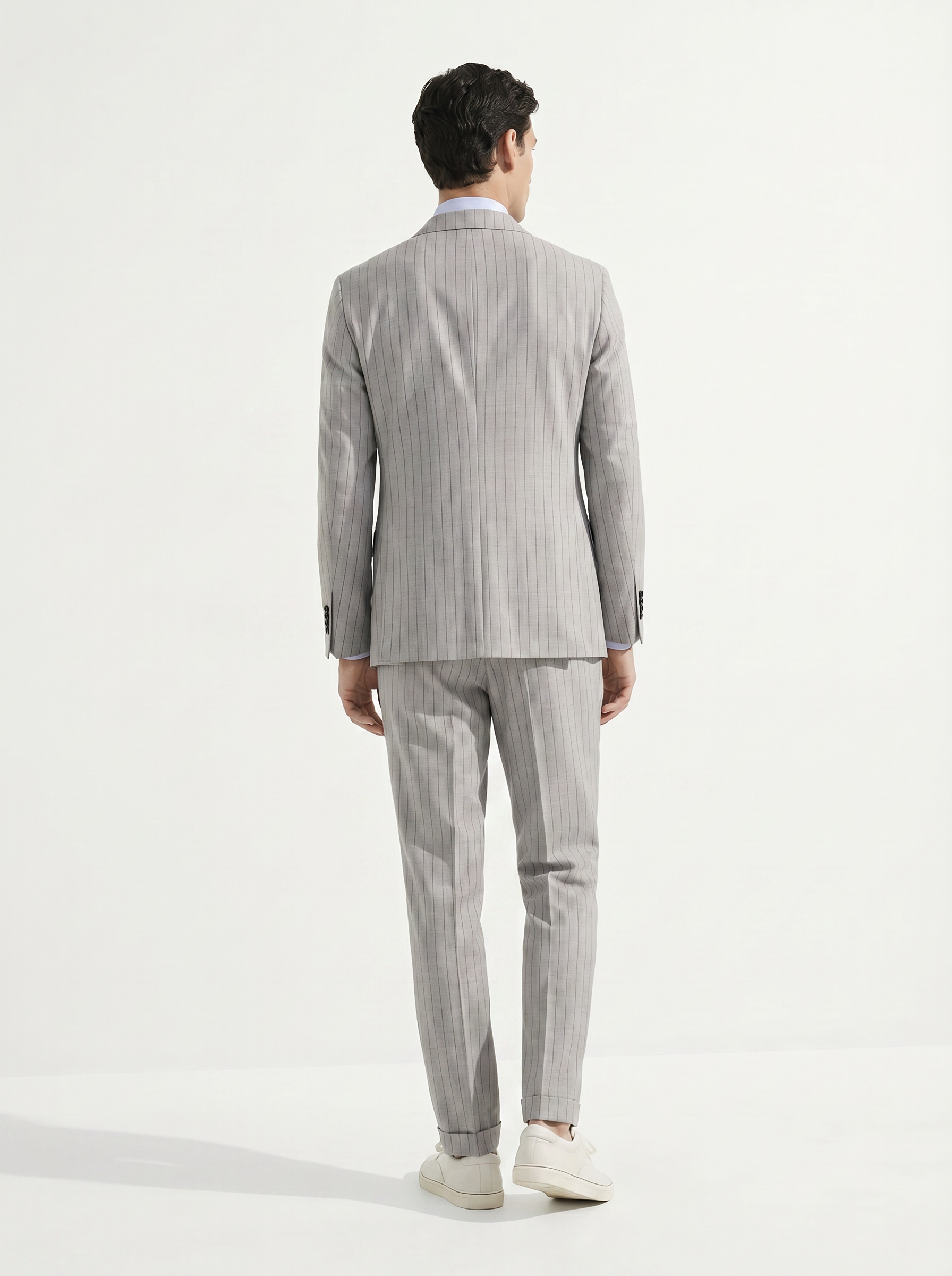 Light Grey Striped Suit - 1000 Twists