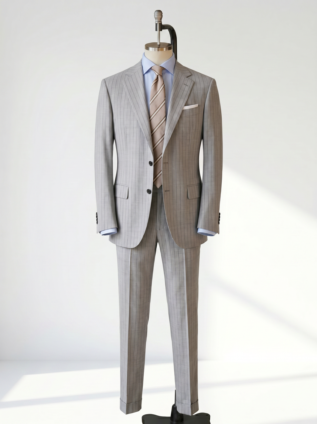 Light Grey Striped Suit - 1000 Twists