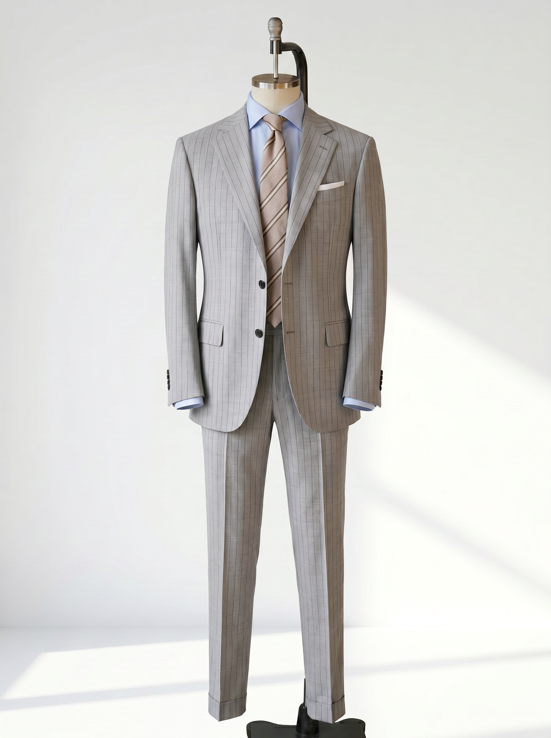 Light Grey Striped Suit - 1000 Twists