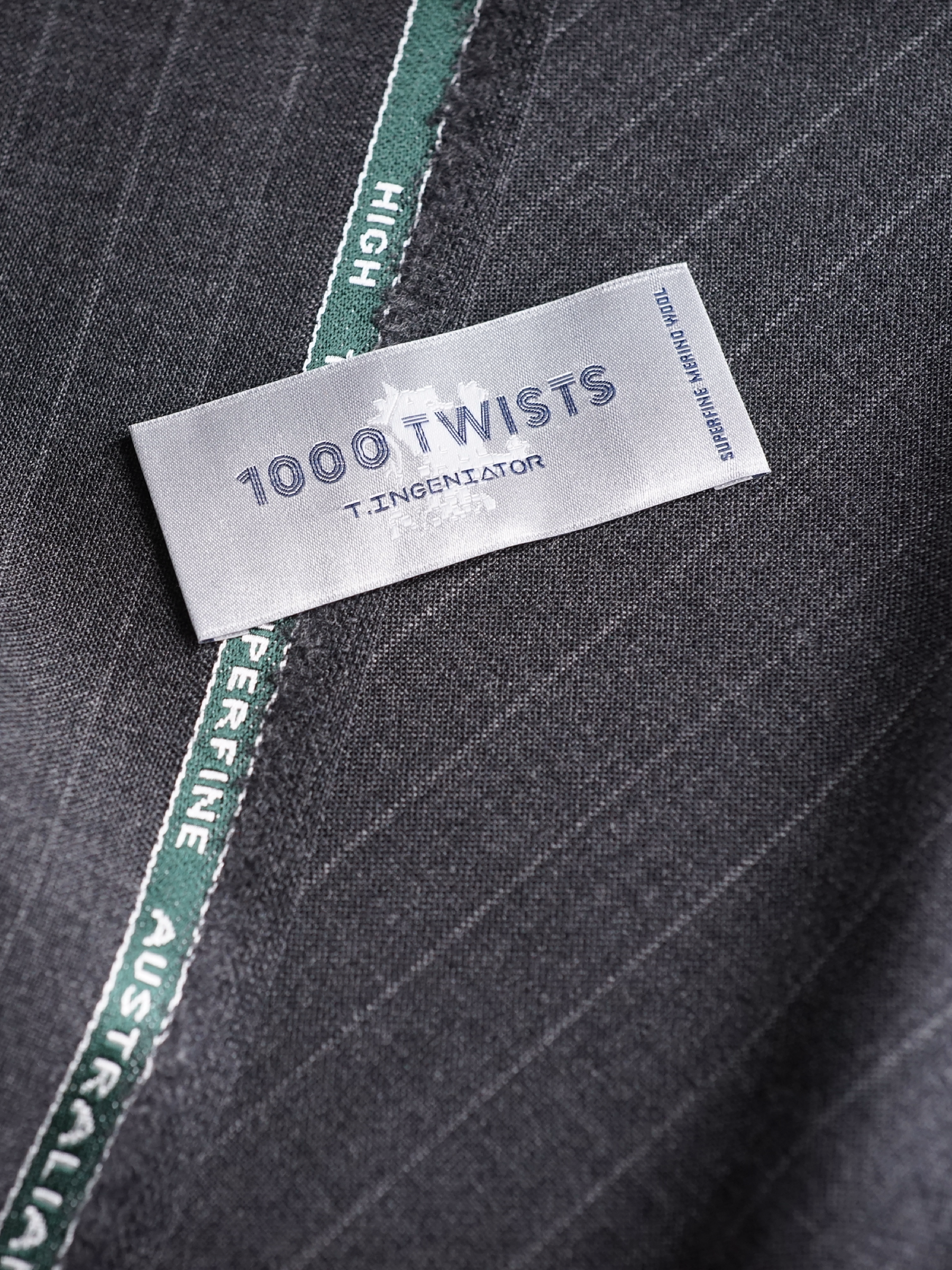 Dark Grey Striped High-Twist Suit