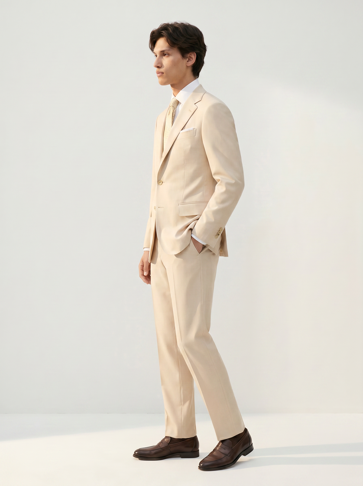 Cream High-Twist Suit