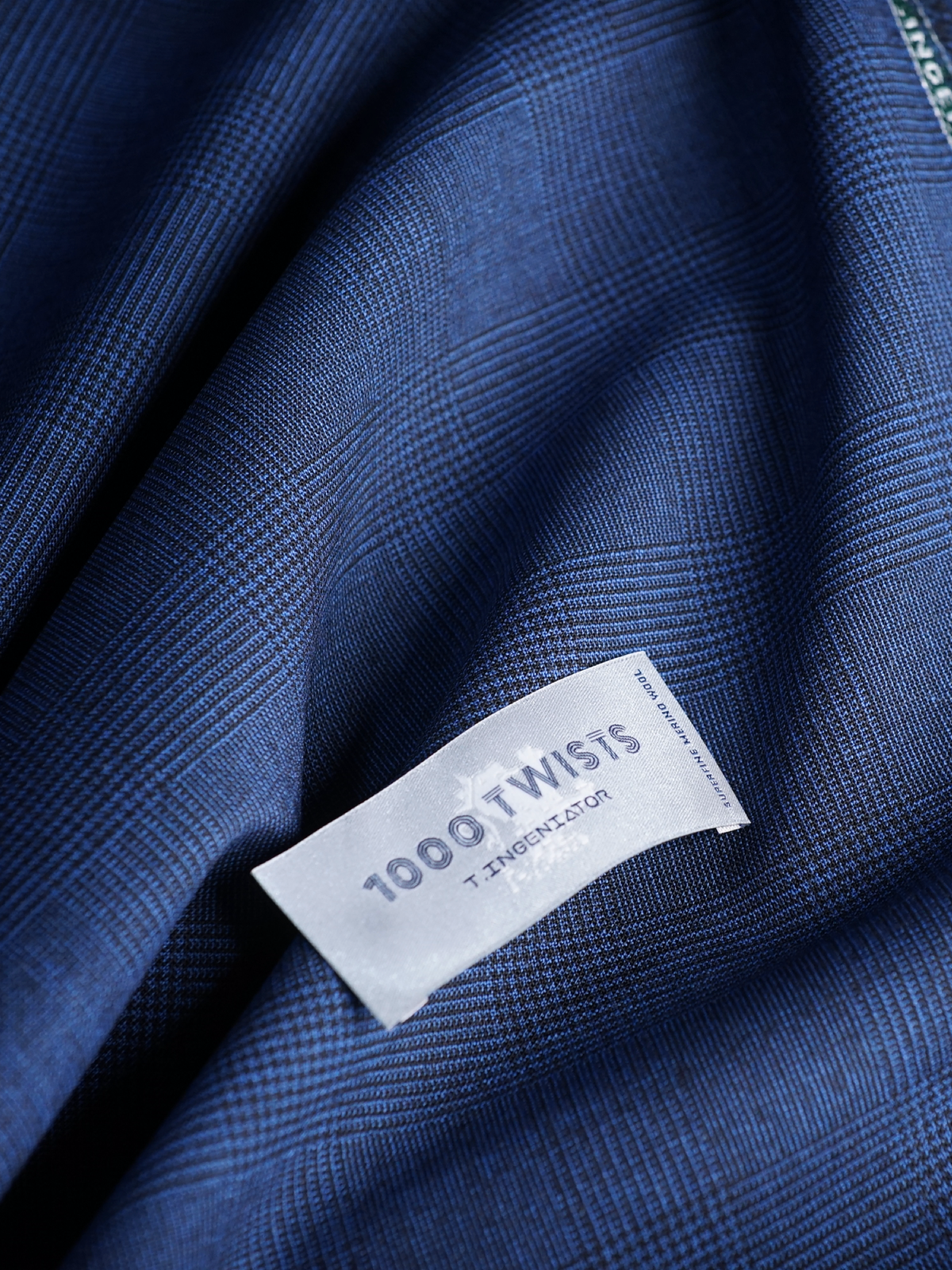 Mid Blue Checked High-Twist Suit