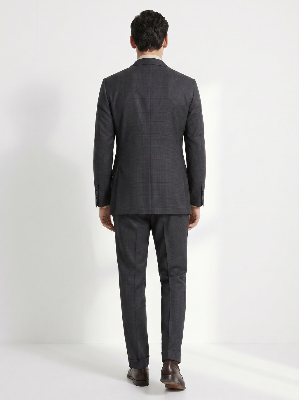 Dark Gray Checked High-Twist Suit