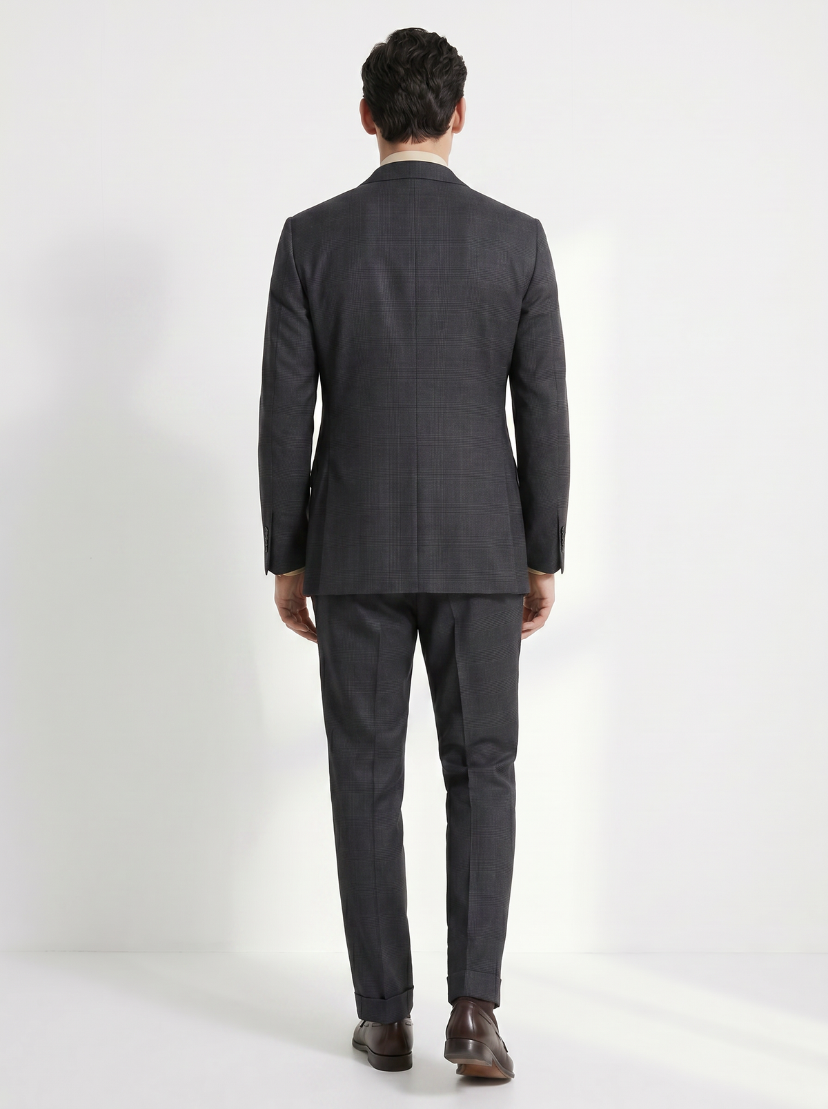 Dark Gray Checked High-Twist Suit