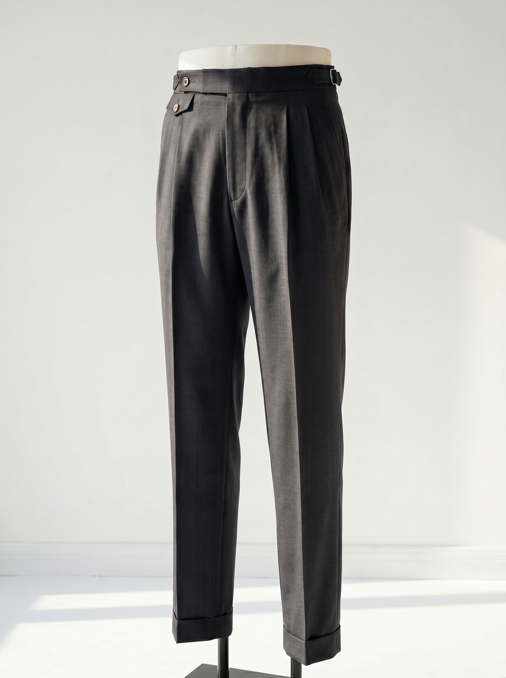 Dark Gray Checked High-Twist Suit