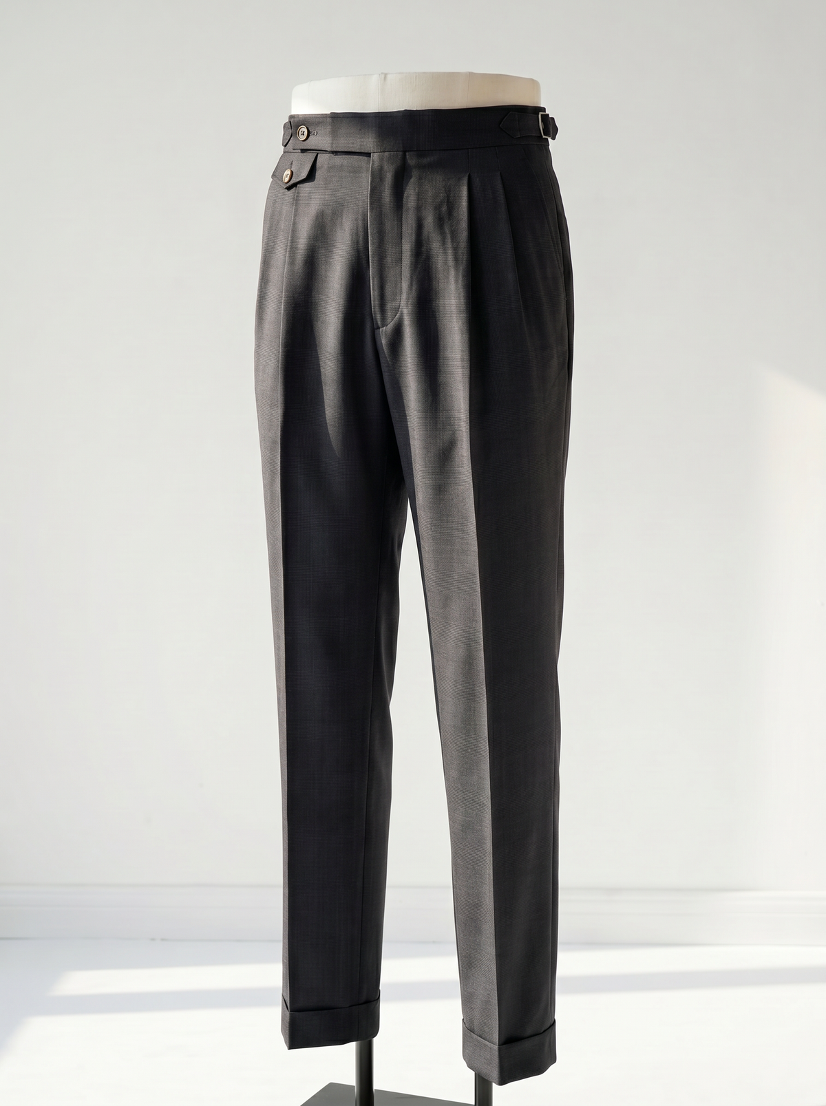 Dark Gray Checked High-Twist Suit