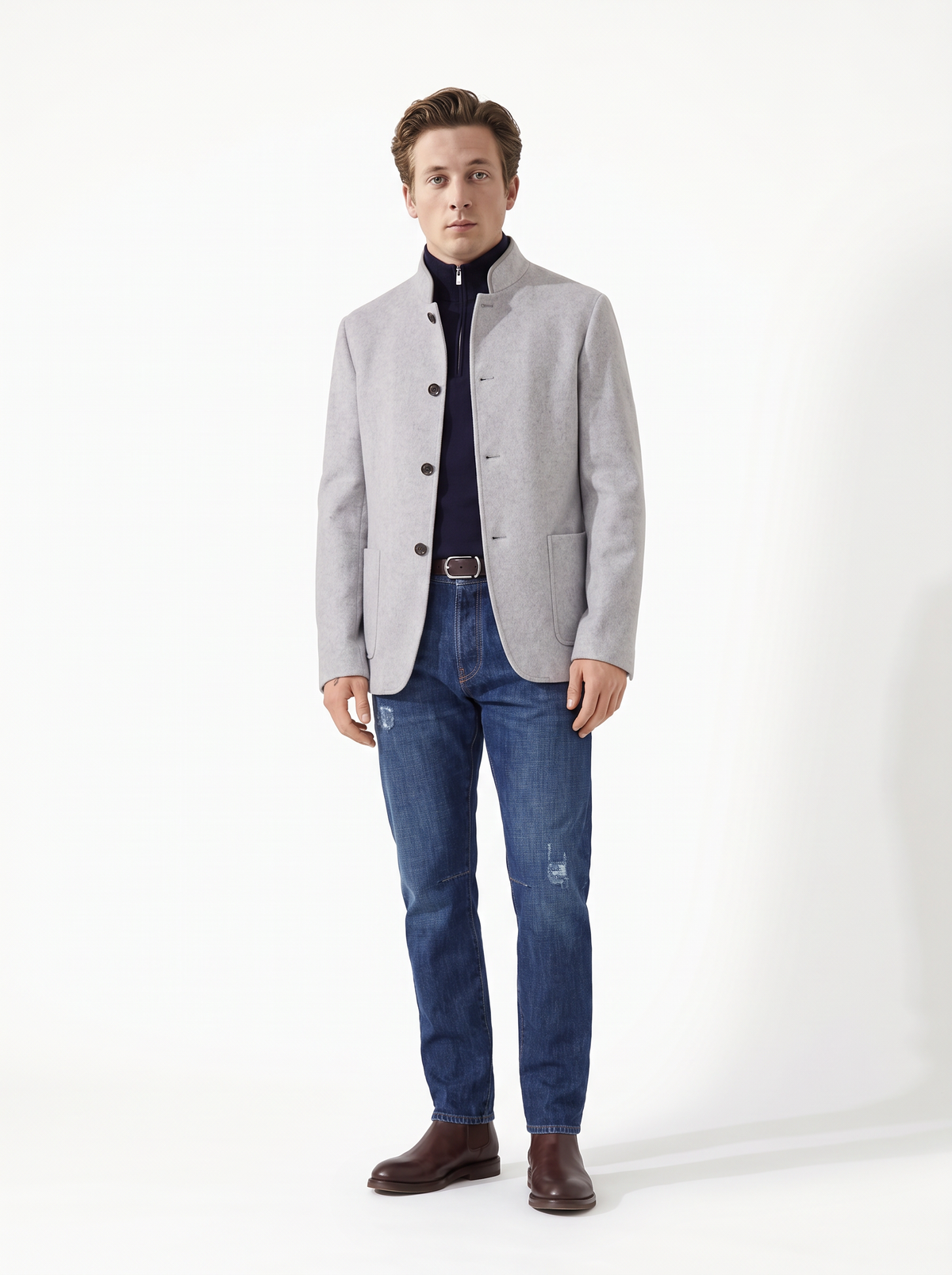 Light-Gray Cashmere Spagna Jacket