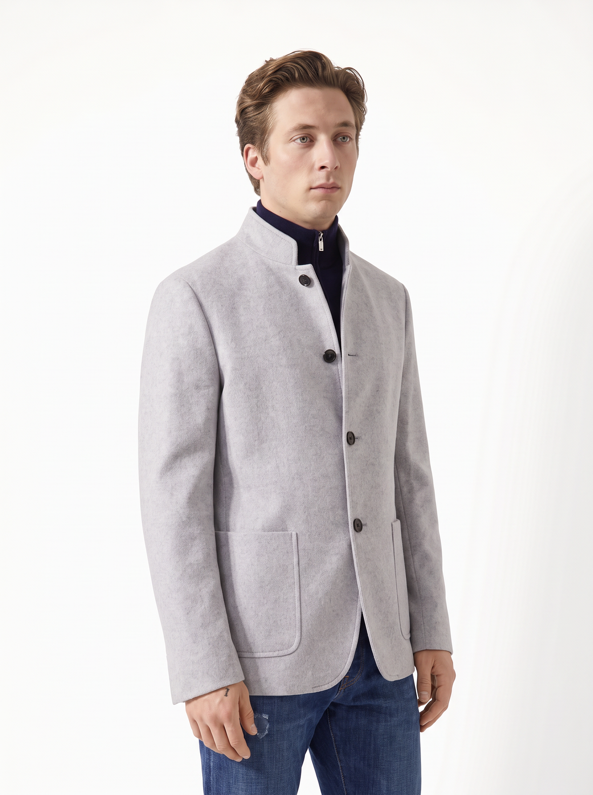 Light-Gray Cashmere Spagna Jacket