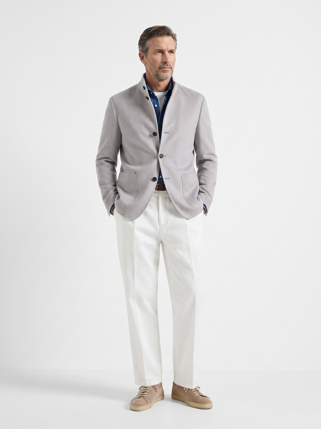 Light-Gray Cashmere The Count Jacket