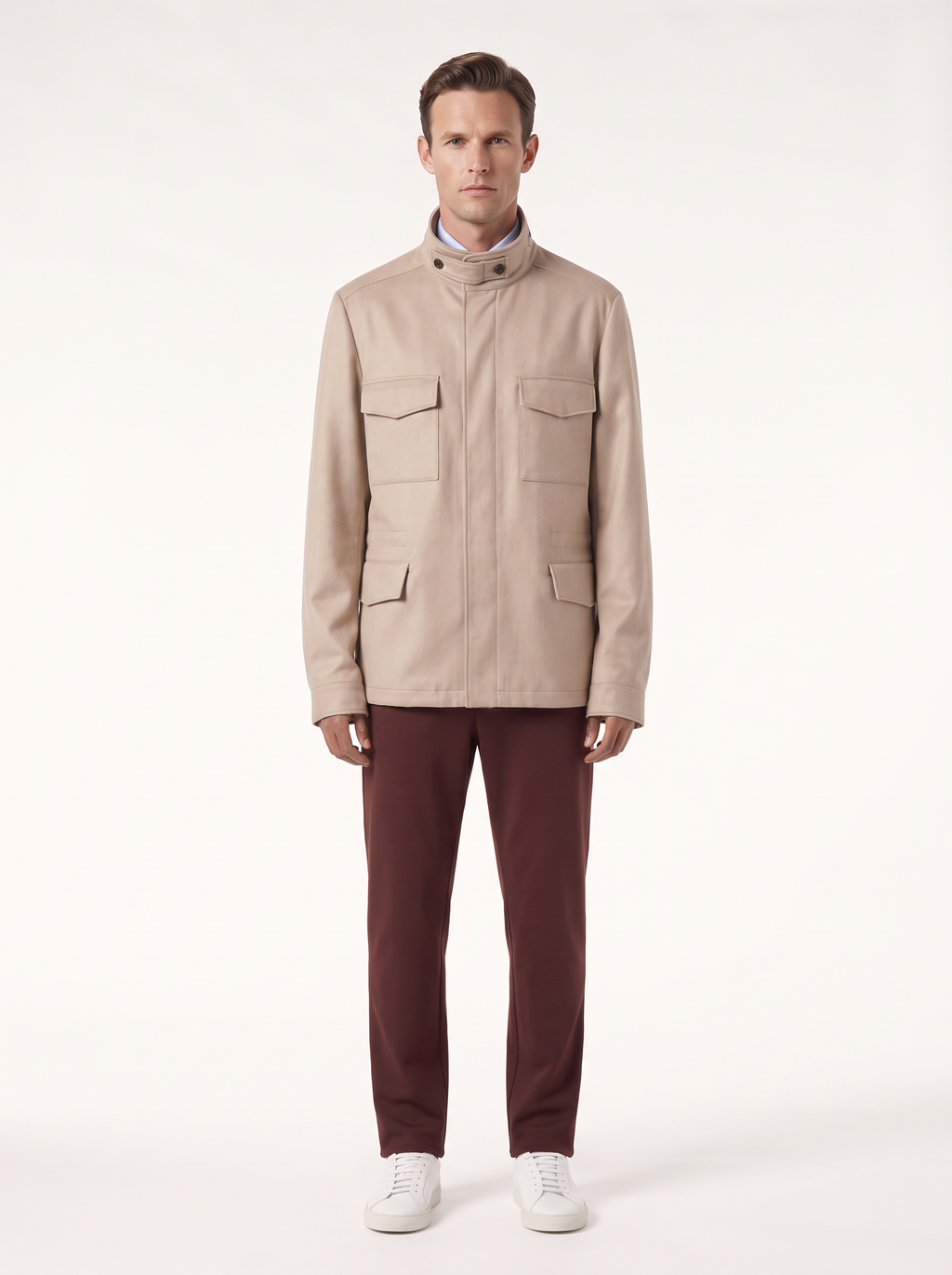 Beige Cashmere Traveller Field Jacket