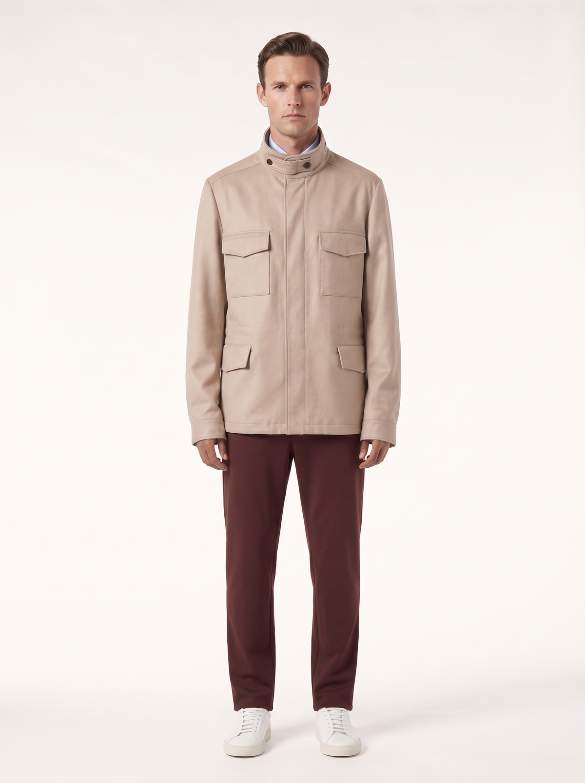Beige Cashmere Traveller Field Jacket