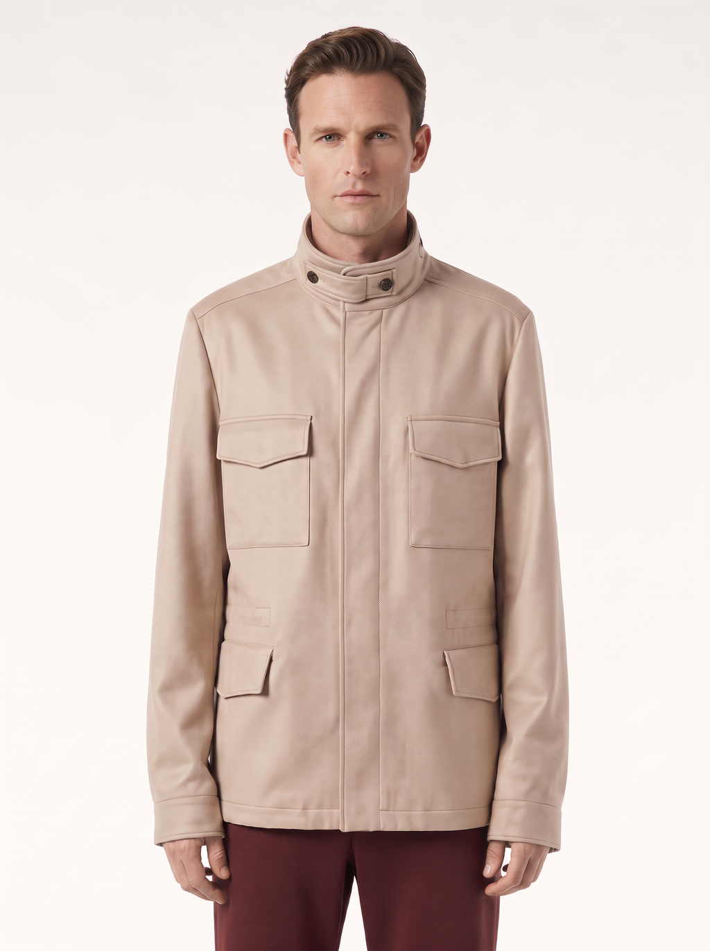Beige Cashmere Traveller Field Jacket
